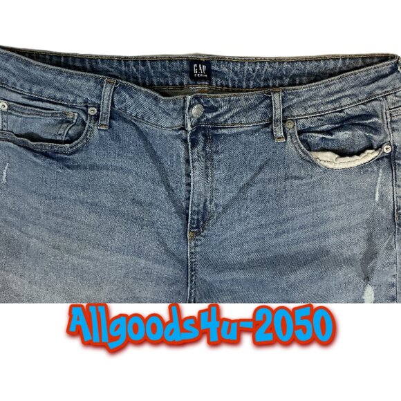 Gap True Skinny Women’s Jeans 35R Distressed Medium Wash - Picture 2 of 11